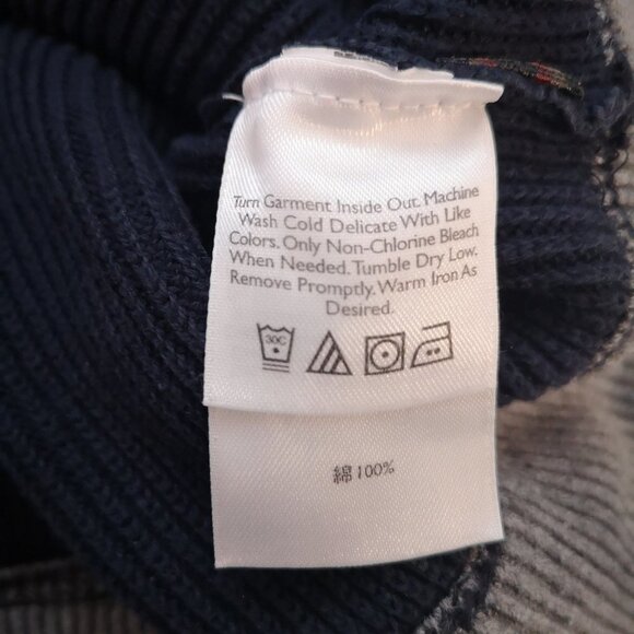 Eddie Bauer Men's 2 Button Closure XL Navy Sweater - Picture 5 of 8